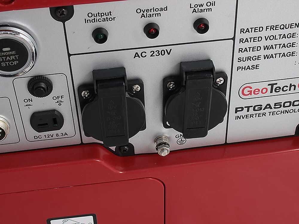 GeoTech PTGA 5000i - Stilstaande inverterstroomgenerator 4 kW - Continu 3,5 kW Enkelfasig - Afbeelding 2